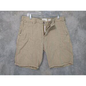 Lucky Brand Shorts Mens 32 Beige Linen Mid Rise Beach Preppy Lightweight